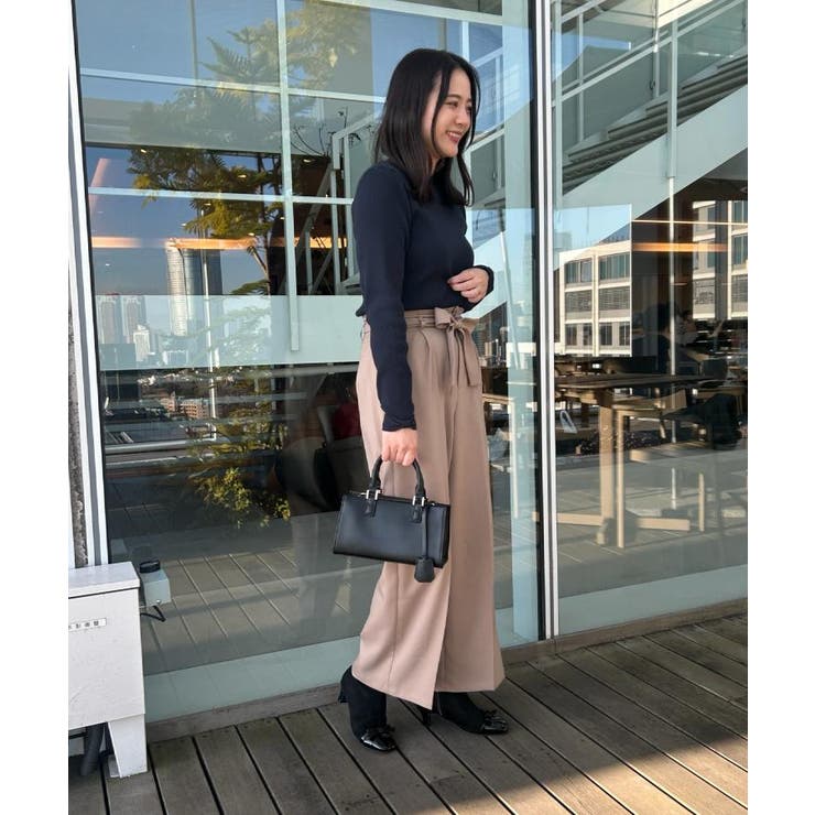 【洗える・通勤】ウエストリボン サスペンダー付きワイドパンツ | Couture brooch | 詳細画像23 