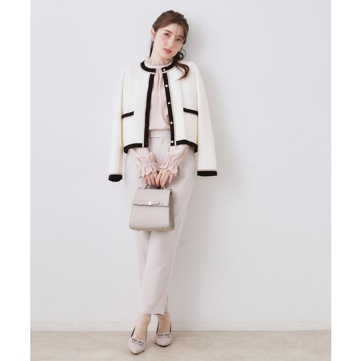 【ハレの日・通勤・着映え】配色 総針カーディガン | Couture brooch | 詳細画像1 