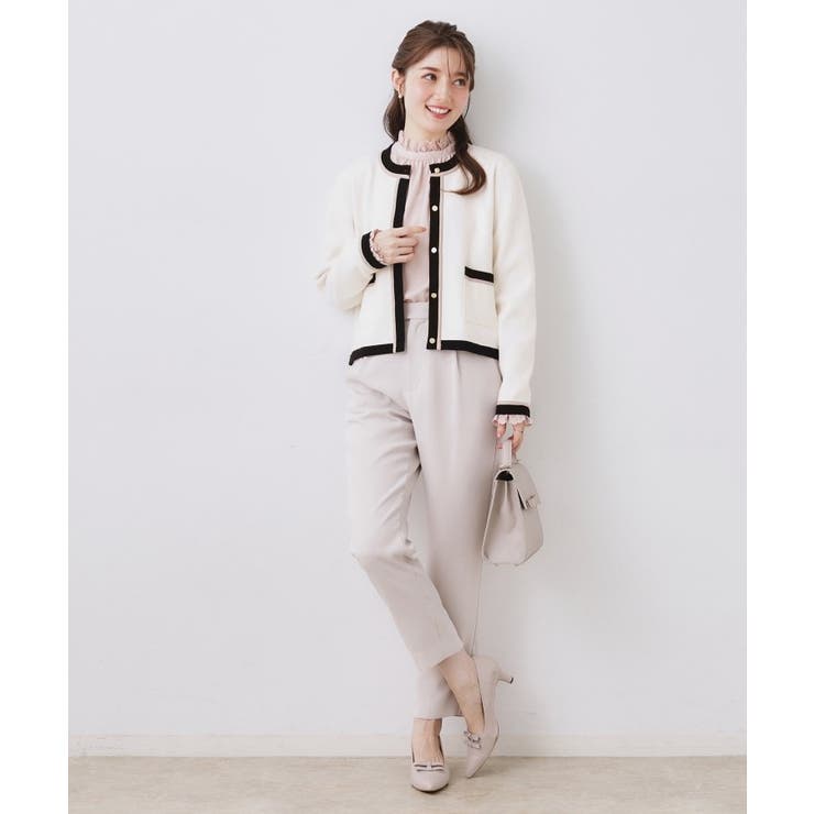 【ハレの日・通勤・着映え】配色 総針カーディガン | Couture brooch | 詳細画像2 