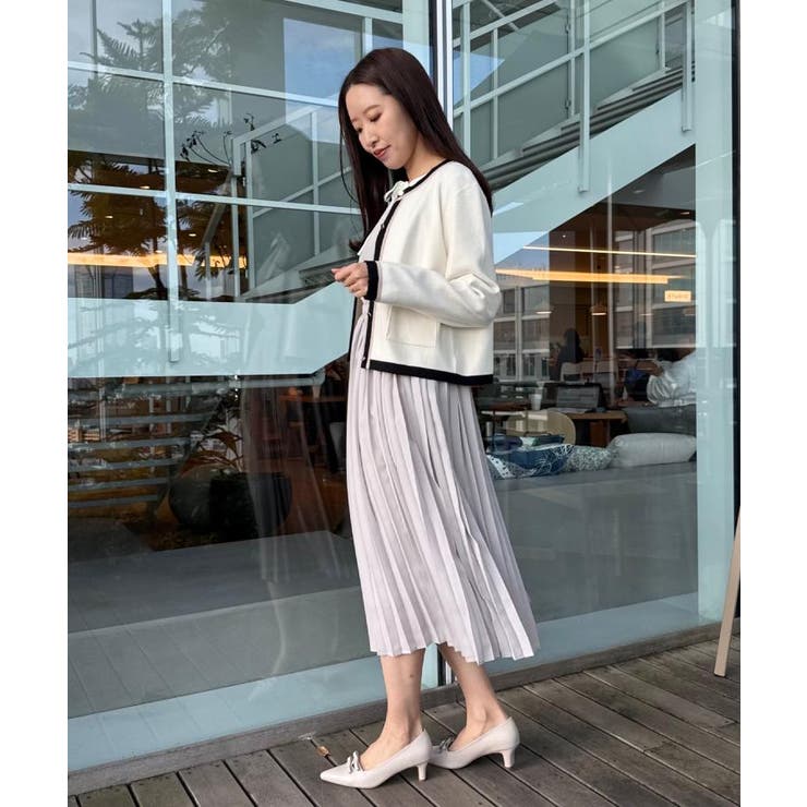 【ハレの日・通勤・着映え】配色 総針カーディガン | Couture brooch | 詳細画像14 