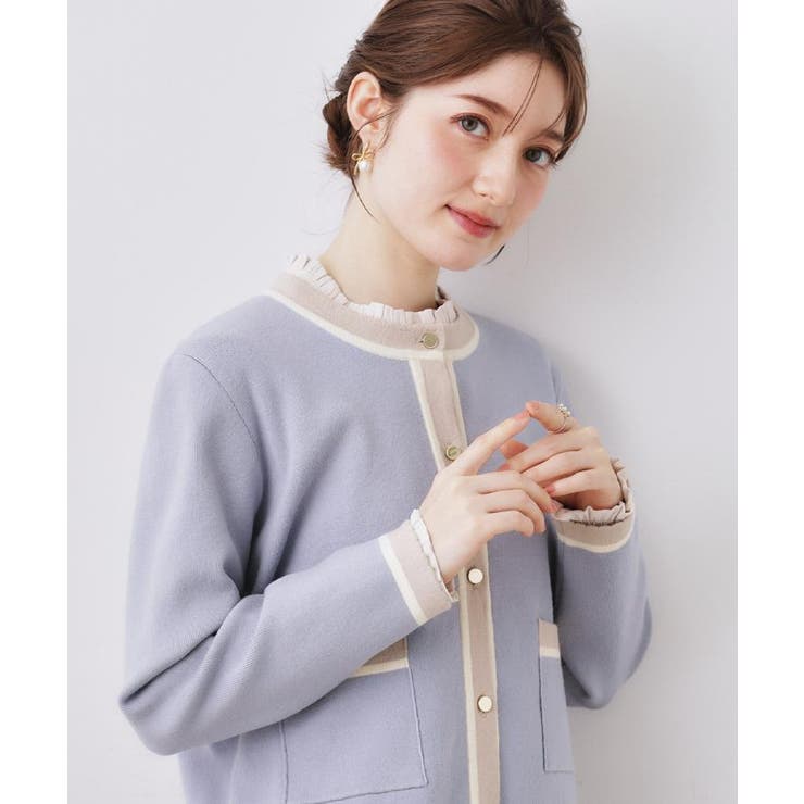 【ハレの日・通勤・着映え】配色 総針カーディガン | Couture brooch | 詳細画像37 