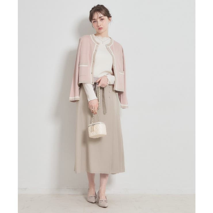 【洗える・通勤】サイドタック ナロースカート | Couture brooch | 詳細画像1 