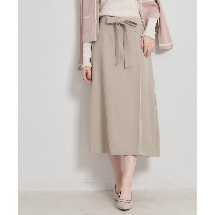 グレージュ(050) | 【洗える・通勤】サイドタック ナロースカート | Couture brooch