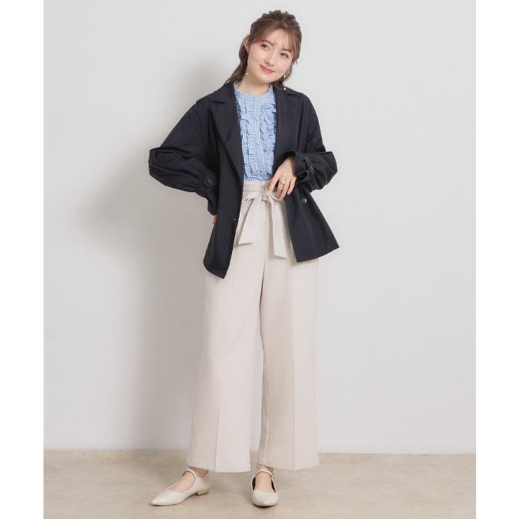 【撥水・洗える】ハーフ トレンチコート | Couture brooch | 詳細画像23 