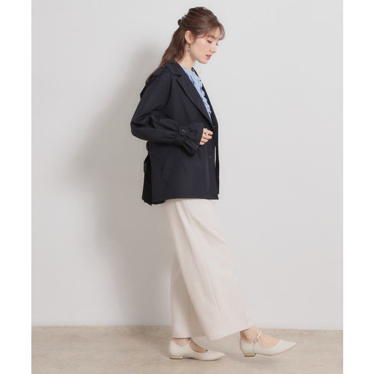 【撥水・洗える】ハーフ トレンチコート | Couture brooch | 詳細画像24 