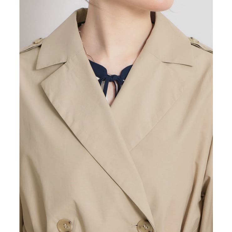 【撥水・洗える】ハーフ トレンチコート | Couture brooch | 詳細画像41 