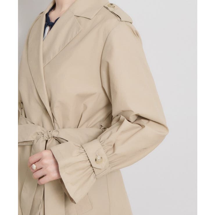 【撥水・洗える】ハーフ トレンチコート | Couture brooch | 詳細画像42 