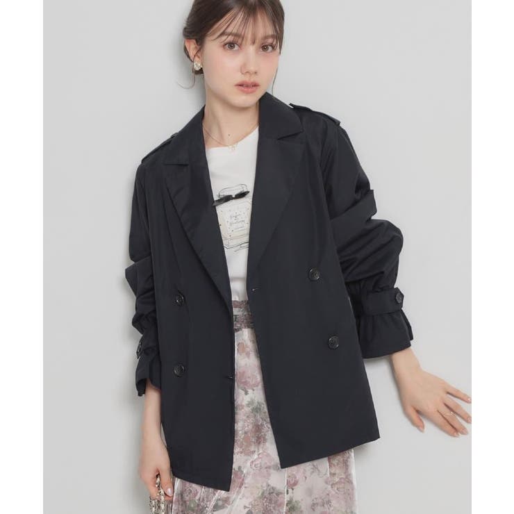 ネイビー(094) | 【撥水・洗える】ハーフ トレンチコート | Couture brooch