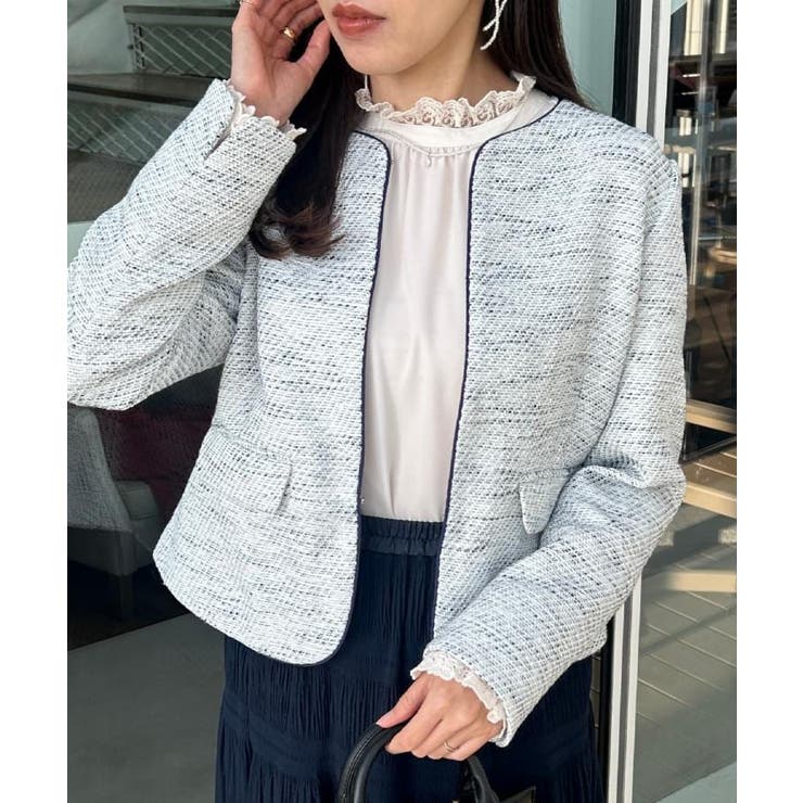 【ハレの日・通勤】カルゼスラブツイードジャケット | Couture brooch | 詳細画像29 