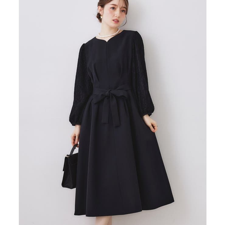 レース袖タックフレアワンピース | Couture brooch | 詳細画像11 