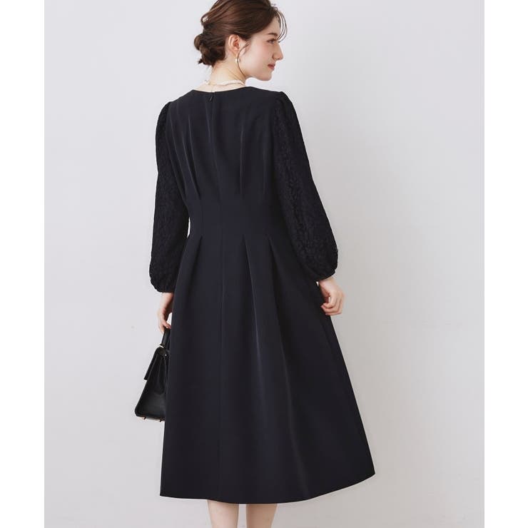 レース袖タックフレアワンピース | Couture brooch | 詳細画像14 