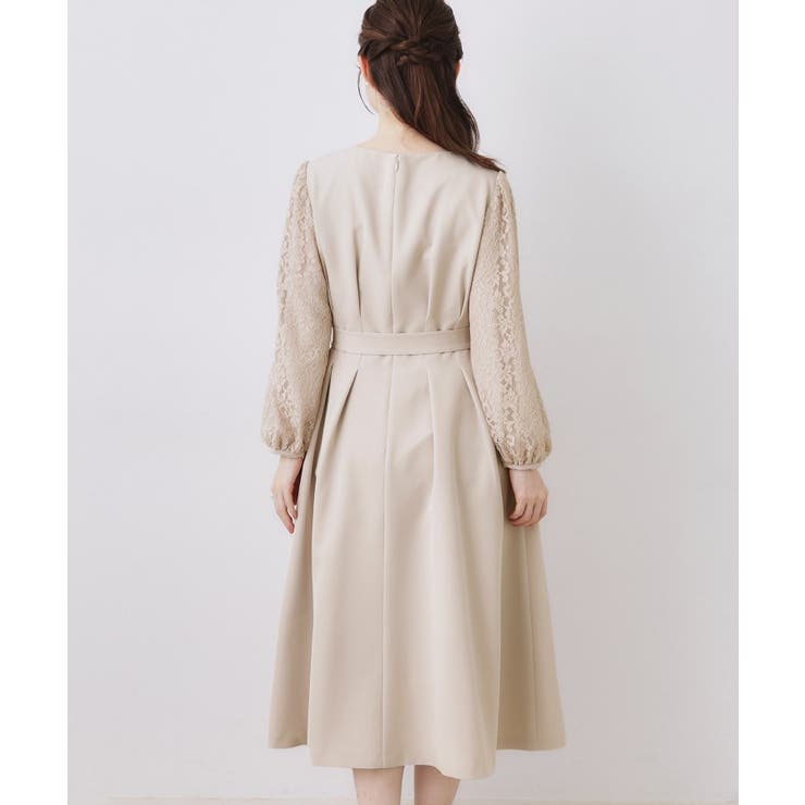 レース袖タックフレアワンピース | Couture brooch | 詳細画像21 