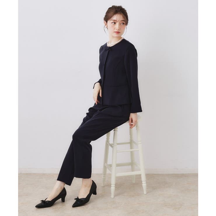 【ハレの日・通勤】パール調釦テーパードパンツ | Couture brooch | 詳細画像9 