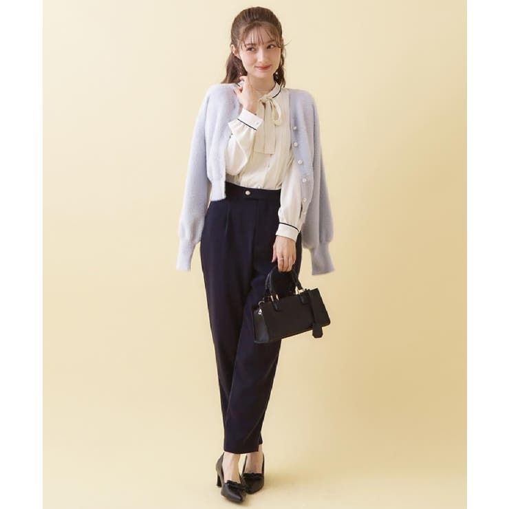 【ハレの日・通勤】パール調釦テーパードパンツ | Couture brooch | 詳細画像13 