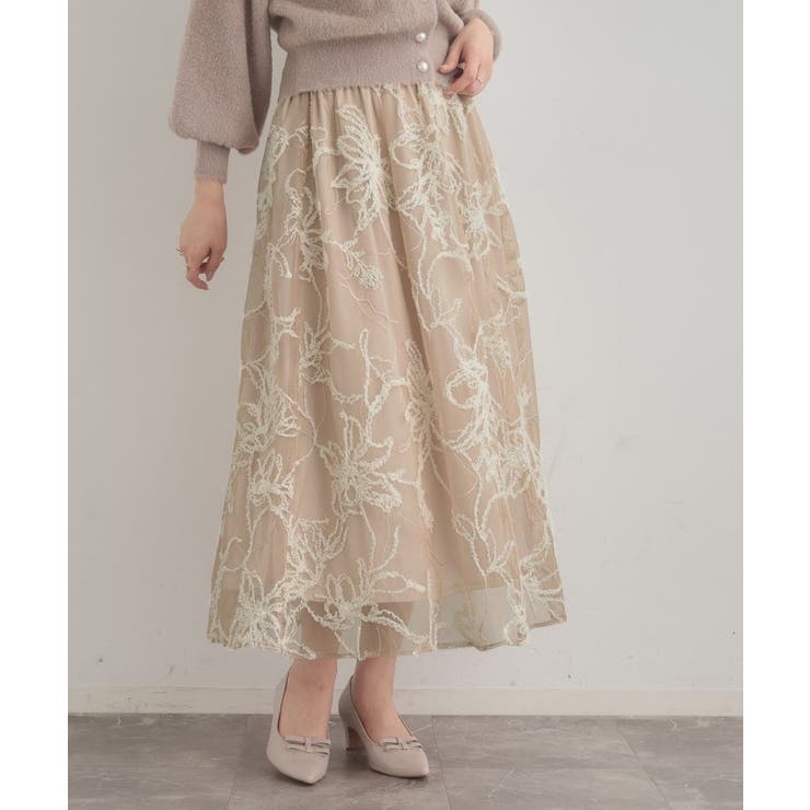 【通勤】ラメ刺繍ブークレチュールスカート | Couture brooch | 詳細画像24 