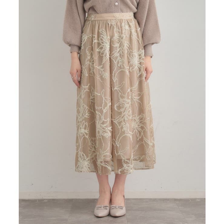 【通勤】ラメ刺繍ブークレチュールスカート | Couture brooch | 詳細画像39 