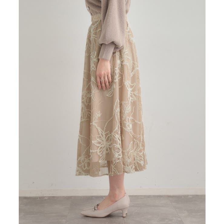 【通勤】ラメ刺繍ブークレチュールスカート | Couture brooch | 詳細画像40 