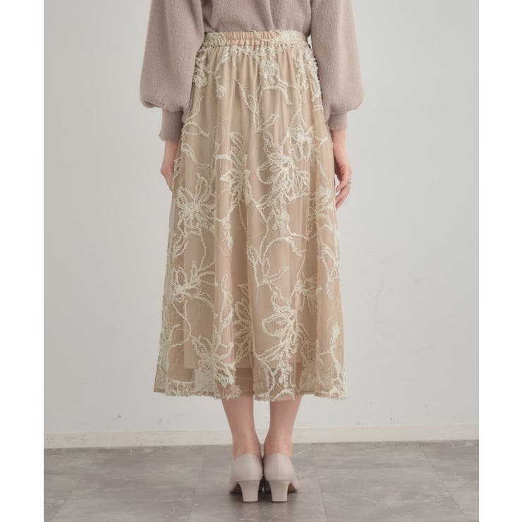 【通勤】ラメ刺繍ブークレチュールスカート | Couture brooch | 詳細画像41 