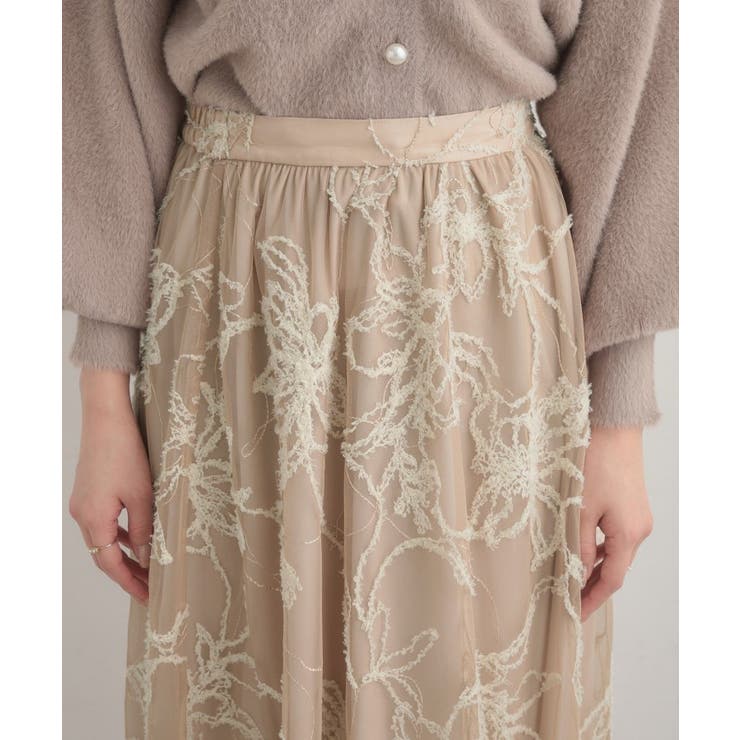 【通勤】ラメ刺繍ブークレチュールスカート | Couture brooch | 詳細画像42 