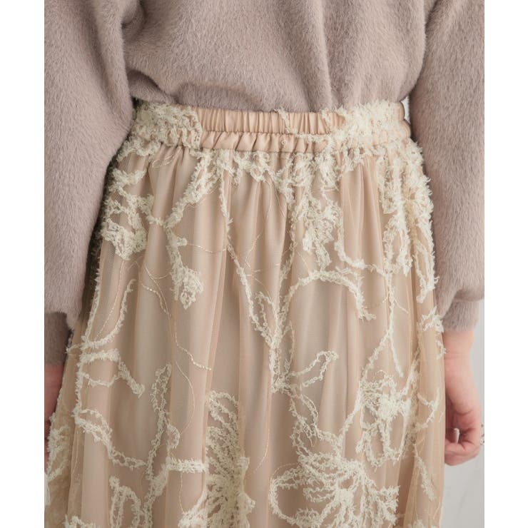 【通勤】ラメ刺繍ブークレチュールスカート | Couture brooch | 詳細画像43 