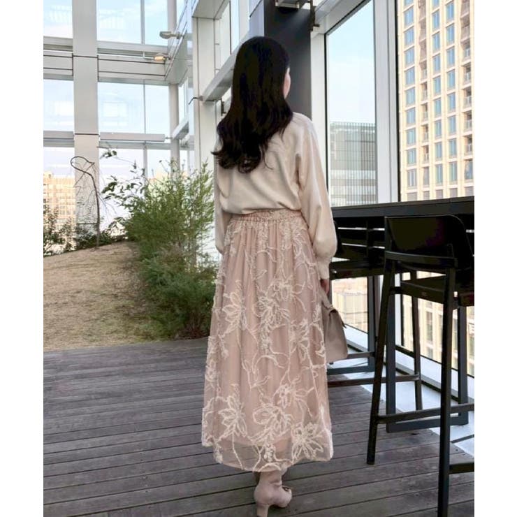 【通勤】ラメ刺繍ブークレチュールスカート | Couture brooch | 詳細画像34 