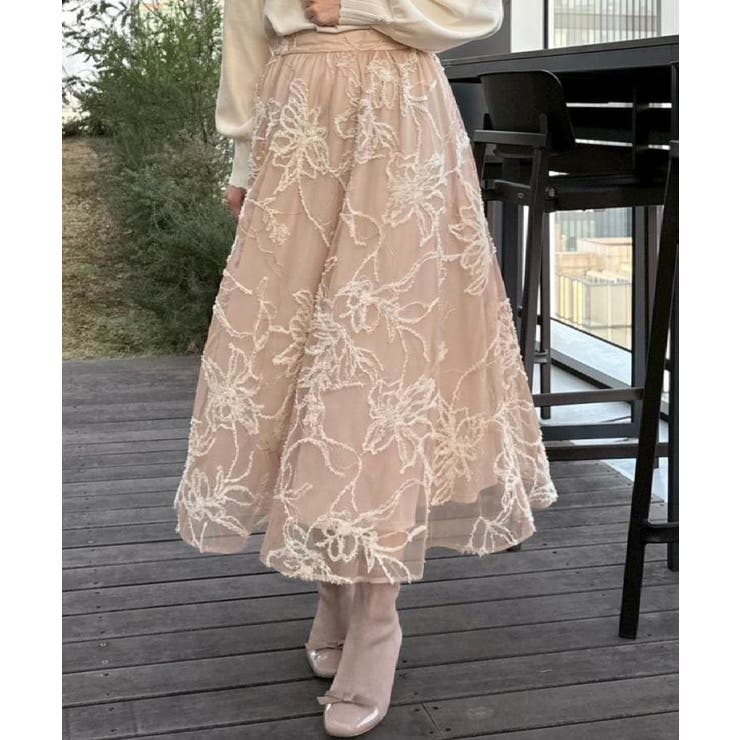 【通勤】ラメ刺繍ブークレチュールスカート | Couture brooch | 詳細画像35 