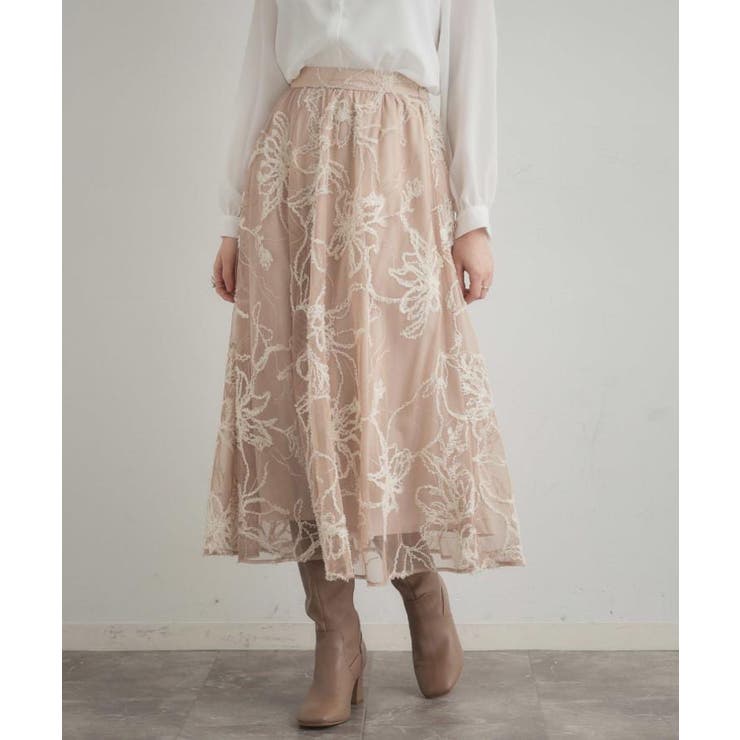 【通勤】ラメ刺繍ブークレチュールスカート | Couture brooch | 詳細画像30 