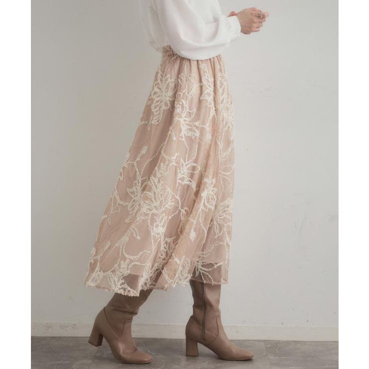 【通勤】ラメ刺繍ブークレチュールスカート | Couture brooch | 詳細画像31 