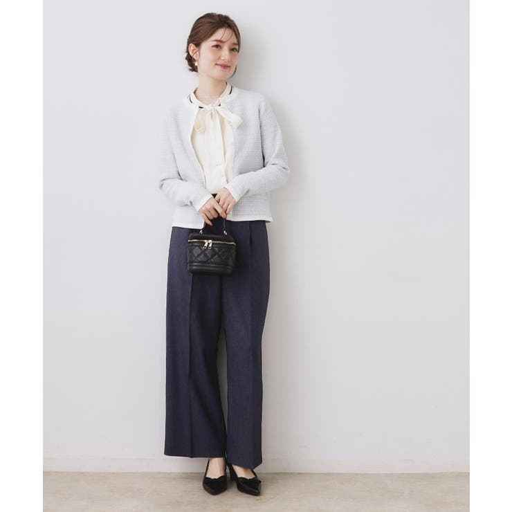 配色タックタイブラウス | Couture brooch | 詳細画像8 