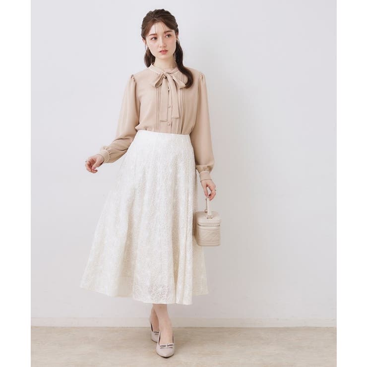 配色タックタイブラウス | Couture brooch | 詳細画像15 