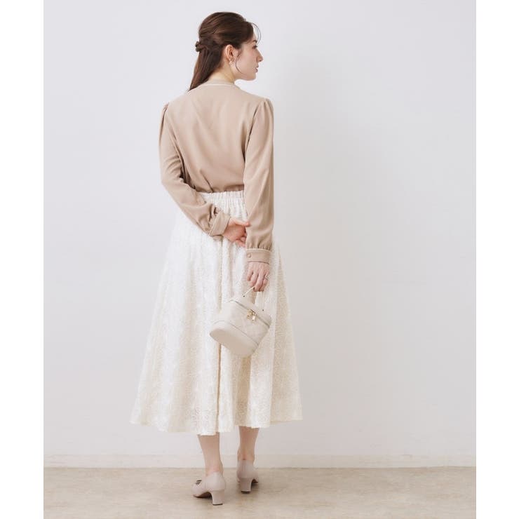 配色タックタイブラウス | Couture brooch | 詳細画像17 