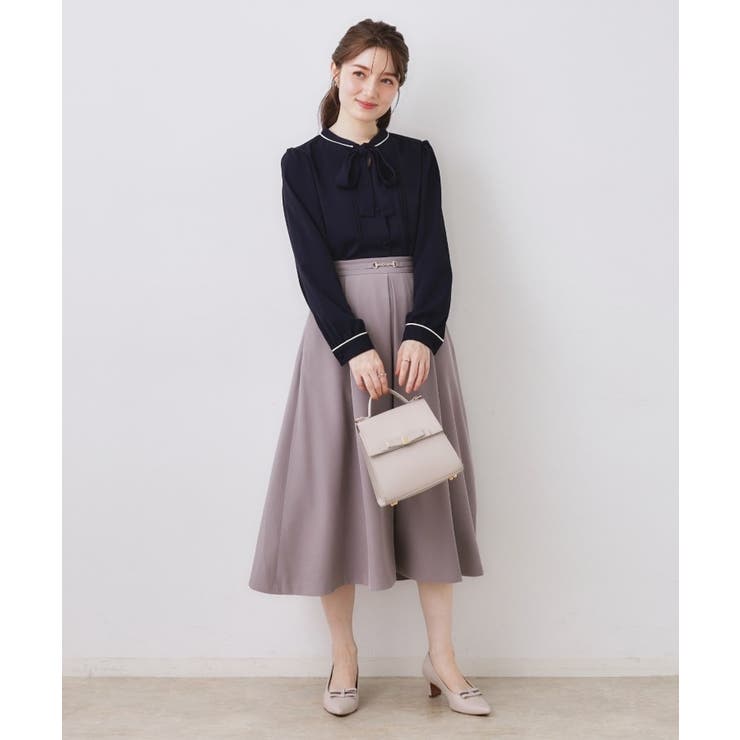 配色タックタイブラウス | Couture brooch | 詳細画像23 