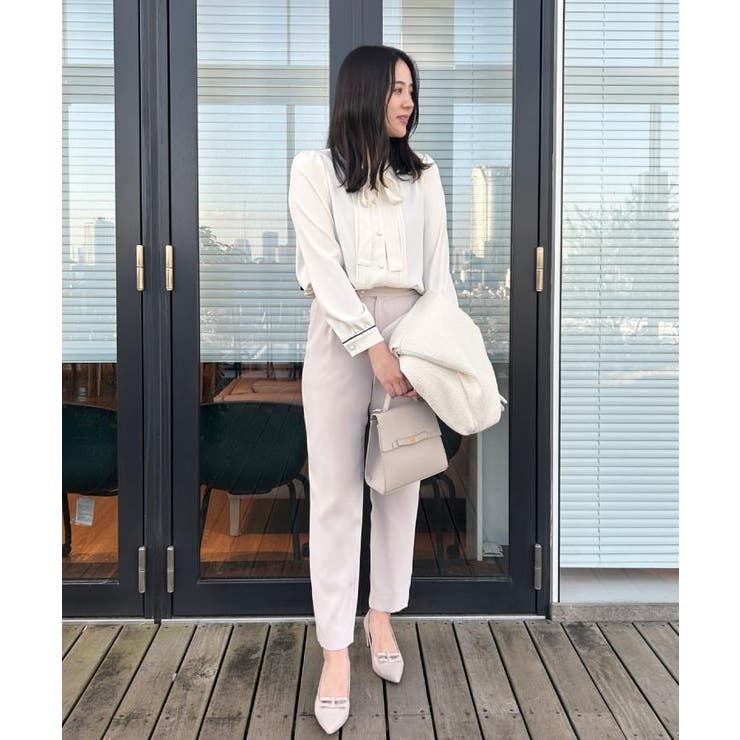 【ハレの日・通勤】配色タックタイブラウス | Couture brooch | 詳細画像17 