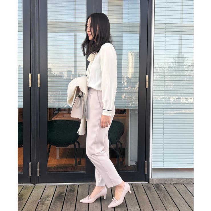 【ハレの日・通勤】配色タックタイブラウス | Couture brooch | 詳細画像18 