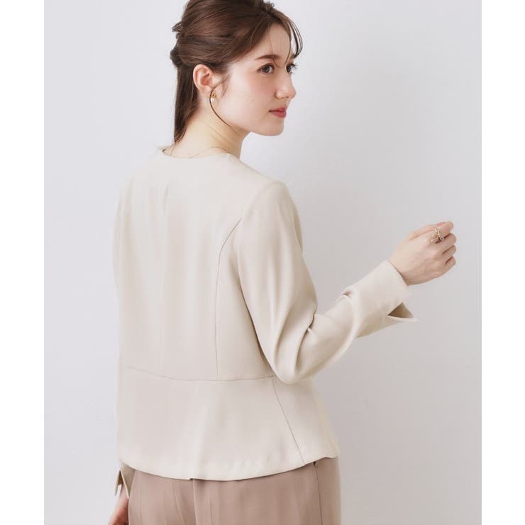 リボンデザイン羽織りペプラムブラウス | Couture brooch | 詳細画像4 