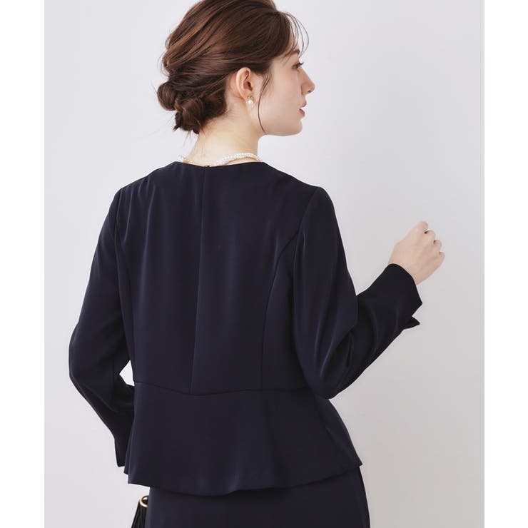 リボンデザイン羽織りペプラムブラウス | Couture brooch | 詳細画像10 