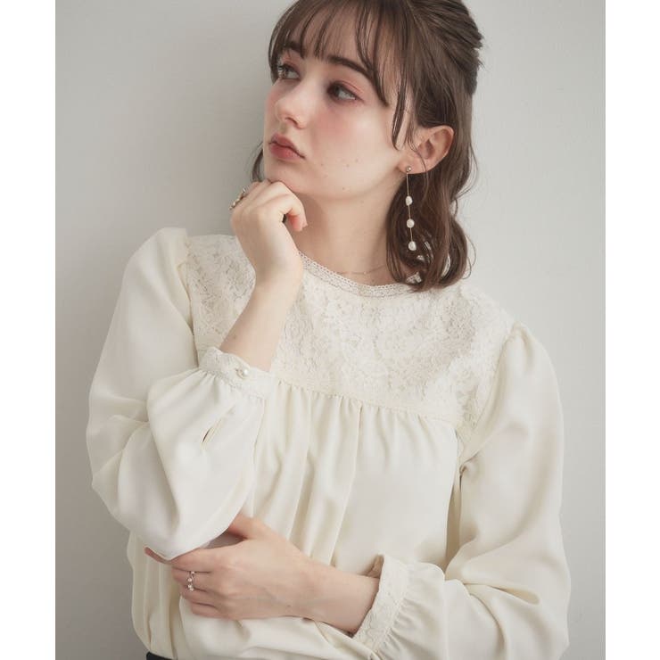 【ハレの日・通勤】レースドッキング ブラウス | Couture brooch | 詳細画像6 