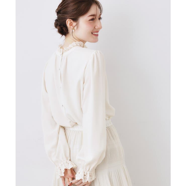 【2WAY・ハレの日・通勤】エンブロレースブラウス | Couture brooch | 詳細画像7 