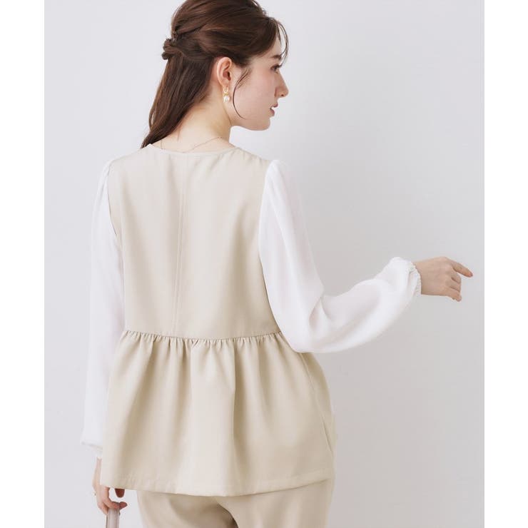 フロントフリルドッキングペプラムブラウス | Couture brooch | 詳細画像4 