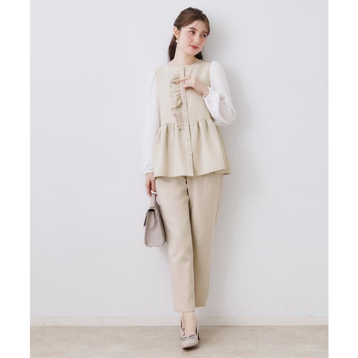 フロントフリルドッキングペプラムブラウス | Couture brooch | 詳細画像5 