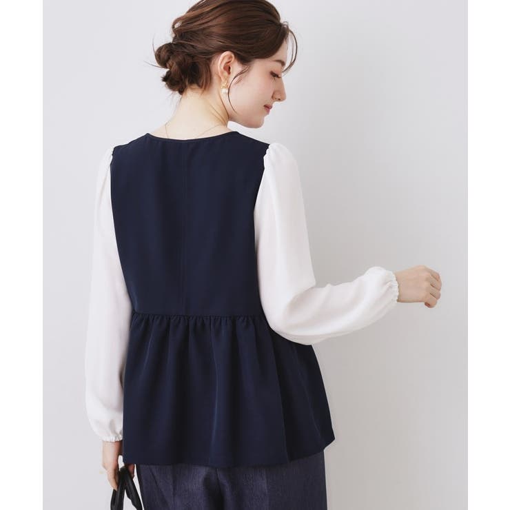 フロントフリルドッキングペプラムブラウス | Couture brooch | 詳細画像10 