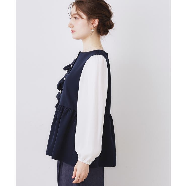 フロントフリルドッキングペプラムブラウス | Couture brooch | 詳細画像16 