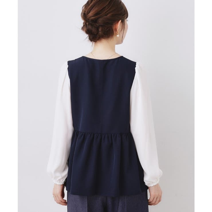 フロントフリルドッキングペプラムブラウス | Couture brooch | 詳細画像17 