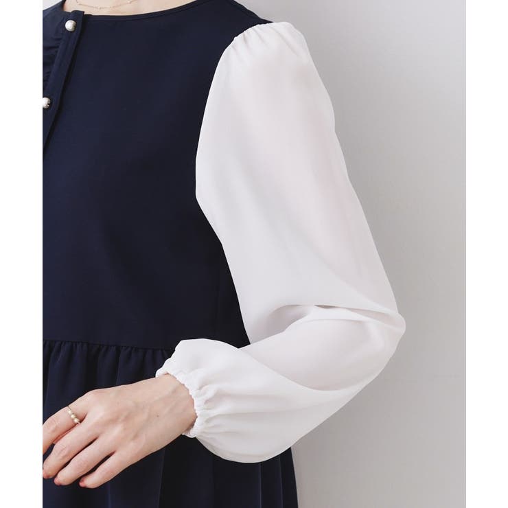 フロントフリルドッキングペプラムブラウス | Couture brooch | 詳細画像19 