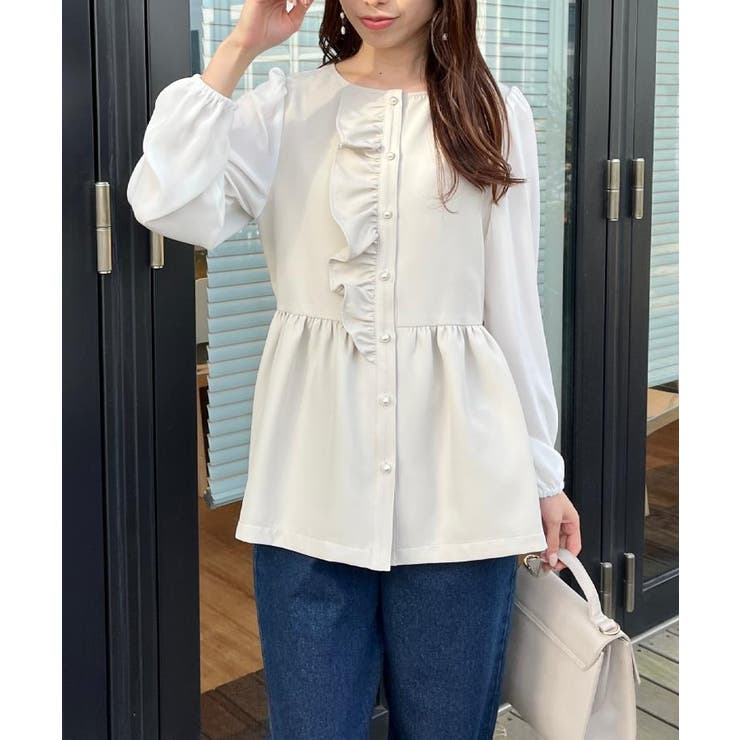 【ハレの日・通勤】フリルドッキング ペプラムブラウス | Couture brooch | 詳細画像10 