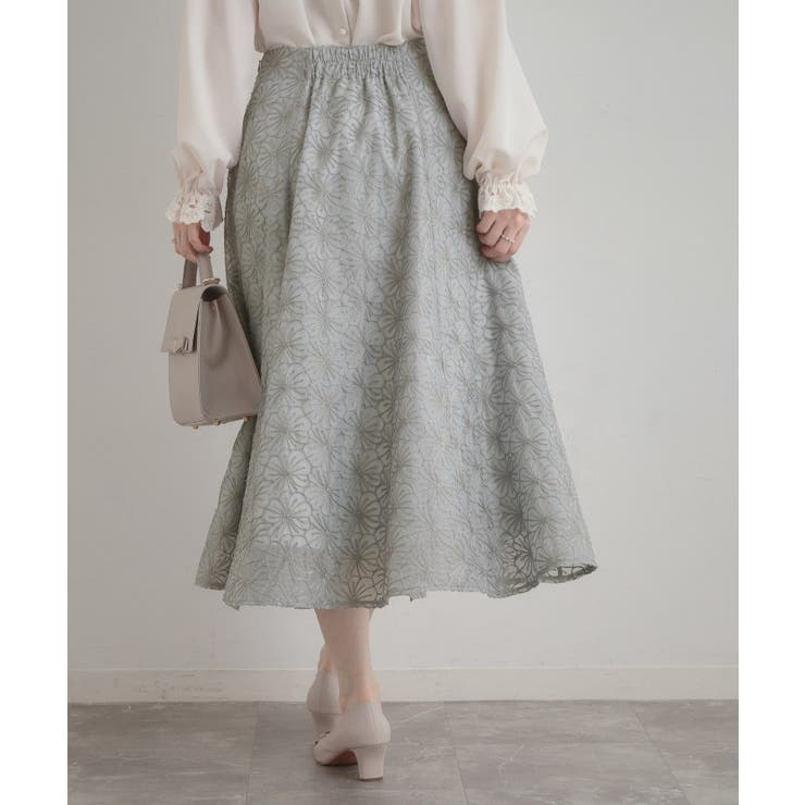 【洗える・着映え・通勤】フラワーエンブロスカート | Couture brooch | 詳細画像26 