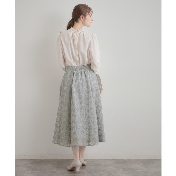 【洗える・着映え・通勤】フラワーエンブロスカート | Couture brooch | 詳細画像23 