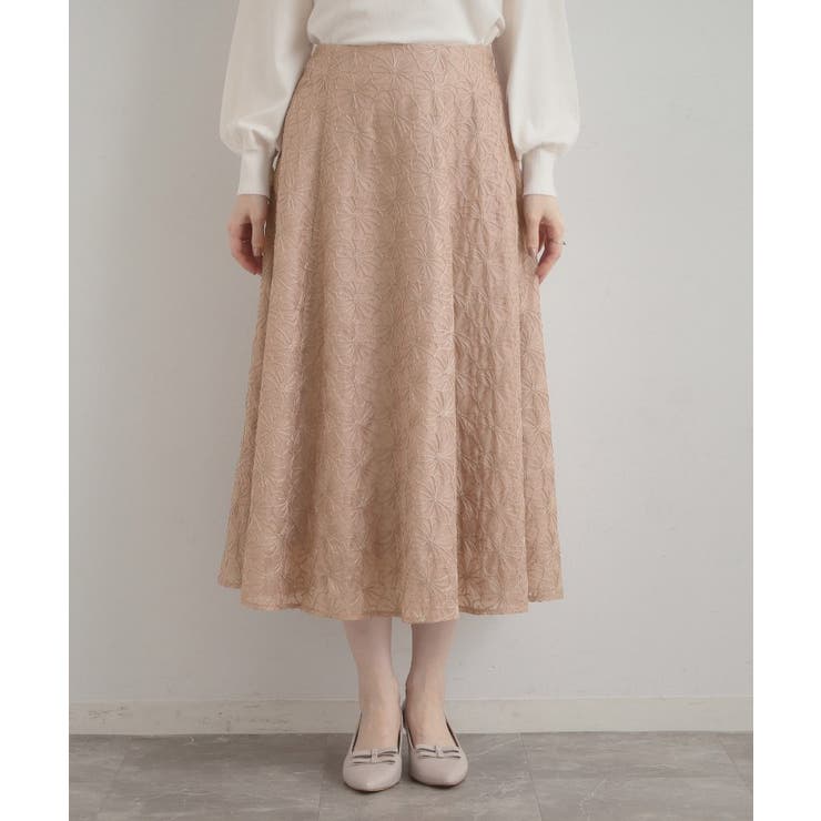 【洗える・着映え・通勤】フラワーエンブロスカート | Couture brooch | 詳細画像34 