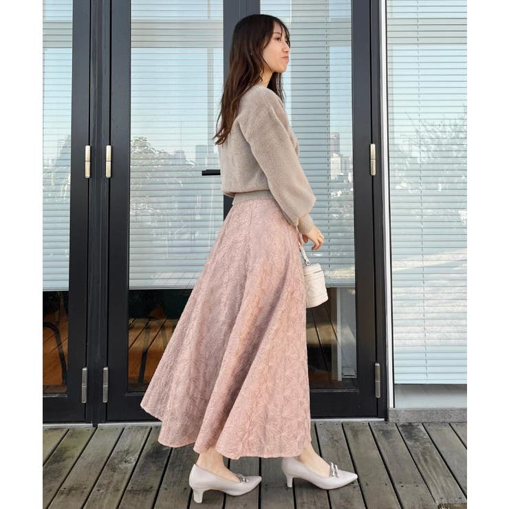 【洗える・着映え・通勤】フラワーエンブロスカート | Couture brooch | 詳細画像18 