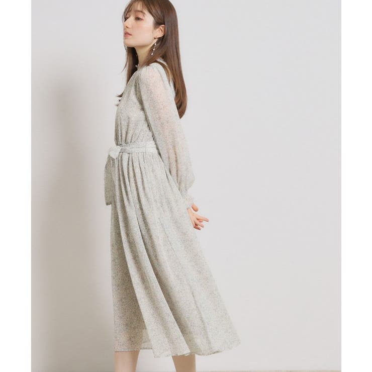 【洗える・着映え】楊柳小花シャーリングワンピース | Couture brooch | 詳細画像7 